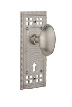 Nostalgic Warehouse 715433 - Nostalgic Warehouse Craftsman Plate with Keyhole Single Dummy Homestead Door Knob in Satin Nickel