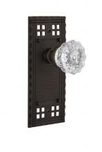 Nostalgic Warehouse 715616 - Nostalgic Warehouse Craftsman Plate Privacy Crystal Glass Door Knob in Oil-Rubbed Bronze