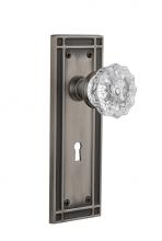 Nostalgic Warehouse 715999 - Nostalgic Warehouse Mission Plate with Keyhole Single Dummy Crystal Glass Door Knob in Antique Pew