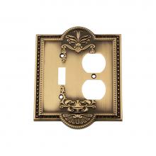 Nostalgic Warehouse 719719 - Nostalgic Warehouse Meadows Switch Plate with Toggle and Outlet in Antique Brass