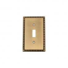 Nostalgic Warehouse 719758 - Nostalgic Warehouse Egg & Dart Switch Plate with Single Toggle in Antique Brass