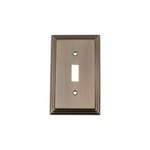 Nostalgic Warehouse 719806 - Nostalgic Warehouse Deco Switch Plate with Single Toggle in Antique Pewter