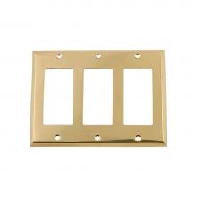 Nostalgic Warehouse 719919 - Nostalgic Warehouse New York Switch Plate with Triple Rocker in Polished Brass
