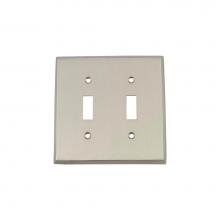 Nostalgic Warehouse 719987 - Nostalgic Warehouse New York Switch Plate with Double Toggle in Satin Nickel