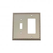 Nostalgic Warehouse 720054 - Nostalgic Warehouse Egg & Dart Switch Plate with Toggle and Rocker in Satin Nickel