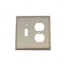 Nostalgic Warehouse 720055 - Nostalgic Warehouse Egg & Dart Switch Plate with Toggle and Outlet in Satin Nickel