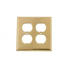 Nostalgic Warehouse 720065 - Nostalgic Warehouse New York Switch Plate with Double Outlet in Unlacquered Brass