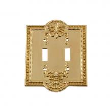 Nostalgic Warehouse 720071 - Nostalgic Warehouse Meadows Switch Plate with Double Toggle in Unlacquered Brass