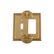 Nostalgic Warehouse 720078 - Nostalgic Warehouse Meadows Switch Plate with Toggle and Rocker in Unlacquered Brass