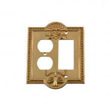 Nostalgic Warehouse 720080 - Nostalgic Warehouse Meadows Switch Plate with Rocker and Outlet in Unlacquered Brass