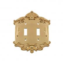 Nostalgic Warehouse 720083 - Nostalgic Warehouse Victorian Switch Plate with Double Toggle in Unlacquered Brass