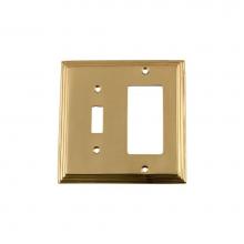 Nostalgic Warehouse 720102 - Nostalgic Warehouse Deco Switch Plate with Toggle and Rocker in Unlacquered Brass