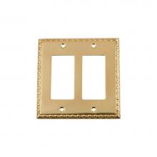 Nostalgic Warehouse 720122 - Nostalgic Warehouse Egg & Dart Switch Plate with Double Rocker in Unlacquered Brass