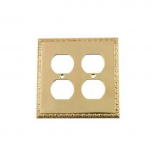 Nostalgic Warehouse 720125 - Nostalgic Warehouse Egg & Dart Switch Plate with Double Outlet in Unlacquered Brass