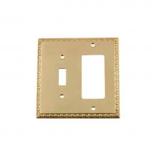 Nostalgic Warehouse 720126 - Nostalgic Warehouse Egg & Dart Switch Plate with Toggle and Rocker in Unlacquered Brass