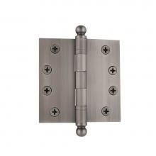 Nostalgic Warehouse 728370 - Nostalgic Warehouse 4'' Ball Tip Heavy Duty Hinge with Square Corners in Antique Pewter