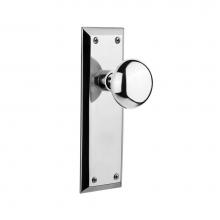 Nostalgic Warehouse 733150 - Nostalgic Warehouse New York Plate Single Dummy New York Door Knob in Bright Chrome