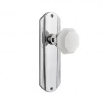 Nostalgic Warehouse 748574 - Nostalgic Warehouse Deco Plate Single Dummy Waldorf White Milk Glass Knob in Bright Chrome