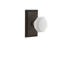 Nostalgic Warehouse 748626 - Nostalgic Warehouse Studio Plate Single Dummy Waldorf White Milk Glass Knob in Oil-Rubbed Bronze