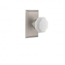 Nostalgic Warehouse 748628 - Nostalgic Warehouse Studio Plate Single Dummy Waldorf White Milk Glass Knob in Satin Nickel