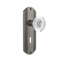Nostalgic Warehouse 750485 - Nostalgic Warehouse Deco Plate Passage with Keyhole Crystal Egg & Dart Knob in Antique Pewter