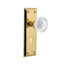 Nostalgic Warehouse 752033 - Nostalgic Warehouse New York Plate Passage with Keyhole Crystal Meadows Knob in Unlacquered Brass