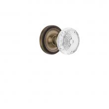 Nostalgic Warehouse 752536 - Nostalgic Warehouse Rope Rosette Single Dummy Crystal Meadows Knob in Antique Brass