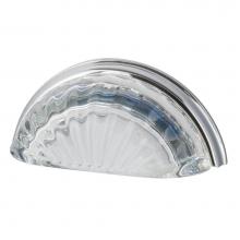 Nostalgic Warehouse 755417 - Nostalgic Warehouse Cup Pull Crystal Clear Fluted 3'' on Center in Bright Chrome