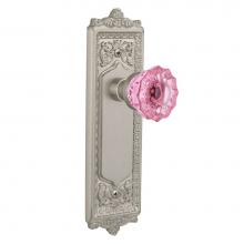 Nostalgic Warehouse 720579 - Nostalgic Warehouse Egg & Dart Plate Passage Crystal Pink Glass Door Knob in Satin Nickel