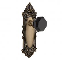 Nostalgic Warehouse 721299 - Nostalgic Warehouse Victorian Plate Passage Waldorf Black Door Knob in Antique Brass