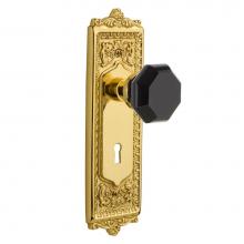 Nostalgic Warehouse 721591 - Nostalgic Warehouse Egg & Dart Plate with Keyhole Passage Waldorf Black Door Knob in Polished