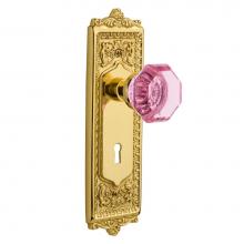 Nostalgic Warehouse 721601 - Nostalgic Warehouse Egg & Dart Plate with Keyhole Passage Waldorf Pink Door Knob in Unlaquered