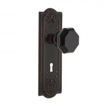 Nostalgic Warehouse 721697 - Nostalgic Warehouse Meadows Plate with Keyhole Passage Waldorf Black Door Knob in Timeless Bronze