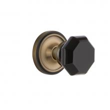 Nostalgic Warehouse 722141 - Nostalgic Warehouse Classic Rosette Single Dummy Waldorf Black Door Knob in Antique Brass