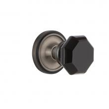 Nostalgic Warehouse 722145 - Nostalgic Warehouse Classic Rosette Single Dummy Waldorf Black Door Knob in Antique Pewter