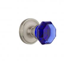 Nostalgic Warehouse 722158 - Nostalgic Warehouse Classic Rosette Single Dummy Waldorf Cobalt Door Knob in Satin Nickel