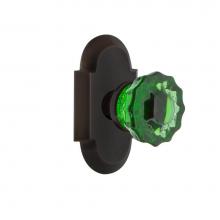 Nostalgic Warehouse 722190 - Nostalgic Warehouse Cottage Plate Single Dummy Crystal Emerald Glass Door Knob in Timeless Bronze