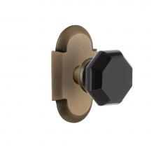 Nostalgic Warehouse 722194 - Nostalgic Warehouse Cottage Plate Single Dummy Waldorf Black Door Knob in Antique Brass