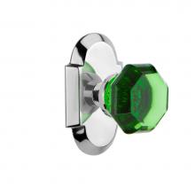 Nostalgic Warehouse 722201 - Nostalgic Warehouse Cottage Plate Single Dummy Waldorf Emerald Door Knob in Bright Chrome