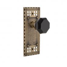 Nostalgic Warehouse 722237 - Nostalgic Warehouse Craftsman Plate Single Dummy Waldorf Black Door Knob in Antique Brass