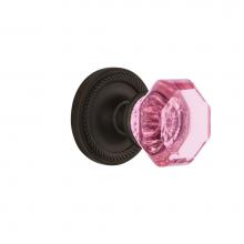 Nostalgic Warehouse 722592 - Nostalgic Warehouse Rope Rosette Single Dummy Waldorf Pink Door Knob in Oil-Rubbed Bronze