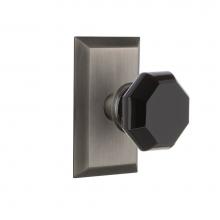 Nostalgic Warehouse 722639 - Nostalgic Warehouse Studio Plate Single Dummy Waldorf Black Door Knob in Antique Pewter