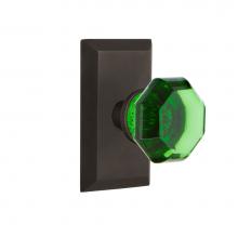 Nostalgic Warehouse 722646 - Nostalgic Warehouse Studio Plate Single Dummy Waldorf Emerald Door Knob in Oil-Rubbed Bronze