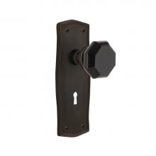 Nostalgic Warehouse 723028 - Nostalgic Warehouse Prairie Plate with Keyhole Single Dummy Waldorf Black Door Knob in Oil-Rubbed