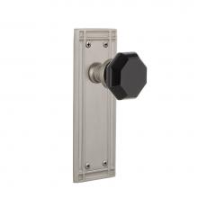 Nostalgic Warehouse 724727 - Nostalgic Warehouse Mission Plate Privacy Waldorf Black Door Knob in Satin Nickel