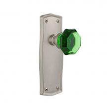 Nostalgic Warehouse 724946 - Nostalgic Warehouse Prairie Plate Privacy Waldorf Emerald Door Knob in Satin Nickel