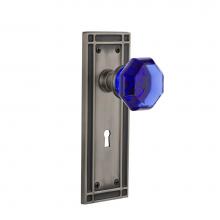 Nostalgic Warehouse 725676 - Nostalgic Warehouse Mission Plate with Keyhole Privacy Waldorf Cobalt Door Knob in Antique Pewter