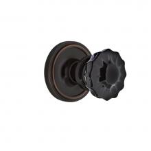 Nostalgic Warehouse 726898 - Nostalgic Warehouse Classic Rosette Single Dummy Crystal Black Glass Door Knob in Timeless Bronze