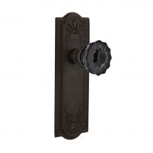 Nostalgic Warehouse 726929 - Nostalgic Warehouse Meadows Plate Single Dummy Crystal Black Glass Door Knob in Oil-Rubbed Bronze