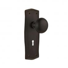 Nostalgic Warehouse 704462 - Nostalgic Warehouse Prairie Plate with Keyhole Single Dummy New York Door Knob in Oil-Rubbed Bronz